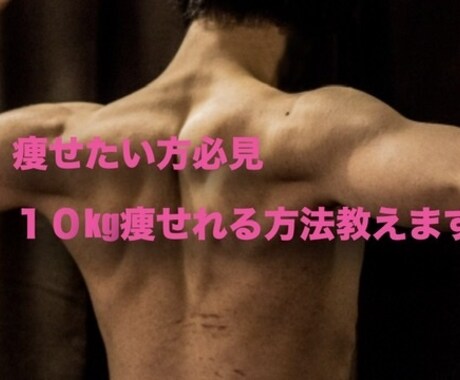 10kg痩せたい方必見！2週間徹底的サポートします コンテスト上位入賞者の初心者サポート食事指導！ イメージ1
