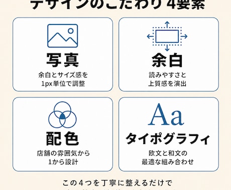 トレンドデザインで店舗ホームページ制作します 写真と雰囲気が伝わる、上質なデザインの店舗HPを制作 イメージ2