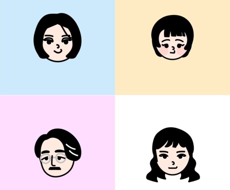 アイコン等に使いやすいシンプルな似顔絵作成します イメージ1
