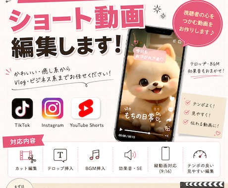 ショート動画を見やすく編集します TikTok・リール・YouTube対応 イメージ1
