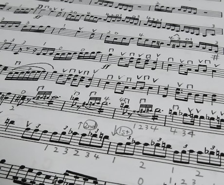 ヴァイオリンの楽譜に指使い書き込みます アマオケやグループレッスンでの演奏をサポートします！ イメージ2