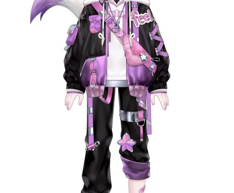 完成済VtbrのLive2dキャラクター販売します 紫男子キャラクターモデリング1 イメージ2