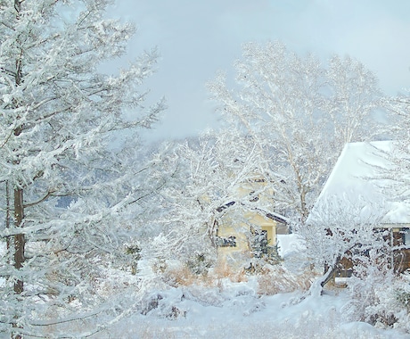 冬アート画像。カードや絵葉書用　6枚組　販売します 雪景色など冬用アート。クリスマス・ニューイヤーご挨拶用です イメージ1