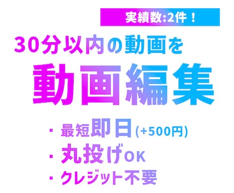 30分以内の動画を編集します イメージ1