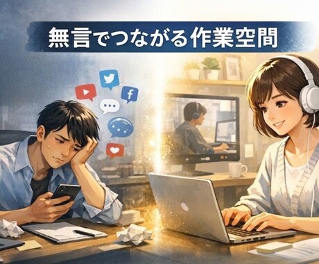 無言OK！先延ばし作業に取りかかれる環境を作ります 一人だとすぐだらけてしまう方向けのオンライン作業室・自習室 イメージ1