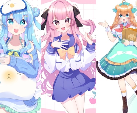 多用途イラストお描きします 1枚絵.グッズ.オリジナル.立ち絵.動画用サムネイルなど イメージ2