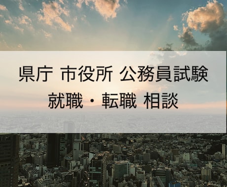 公務員試験［新卒・経験者］に関する相談にのります ★対象試験★地上・特別区・市役所・国家一般 イメージ1