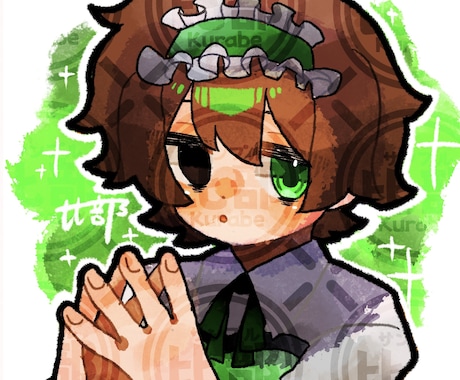 キラキラ可愛い系SNSアイコン描きます 丸っこい絵柄でアイコンをお求めの方へ！ イメージ1