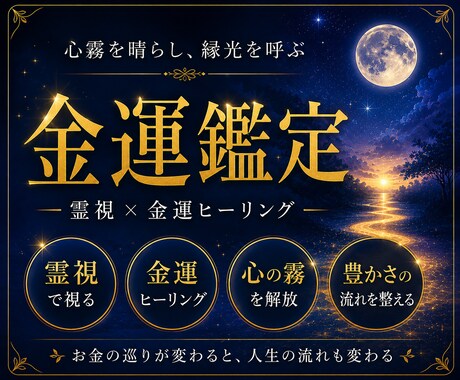 金運の滞りを霊視でヒーリングします 視えない心の霧が、豊かさの流れを止めているだけ。 イメージ1