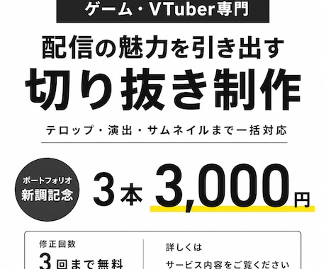3本3千円！実績公開限定。サムネ付で切り抜きます 1本千円！Valorant等ゲーム実況・雑談が得意です イメージ1
