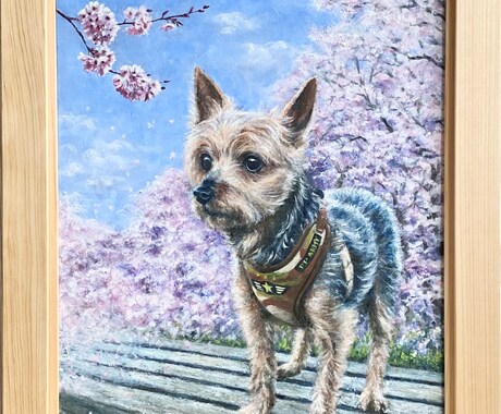 残したいペットの姿を油絵キャンバス原画で届けます 油絵の深みとリアルな描写で家族記念やプレゼントを制作。 イメージ2