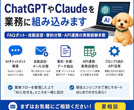 ChatGPTやClaudeを業務に組み込みます イメージ1