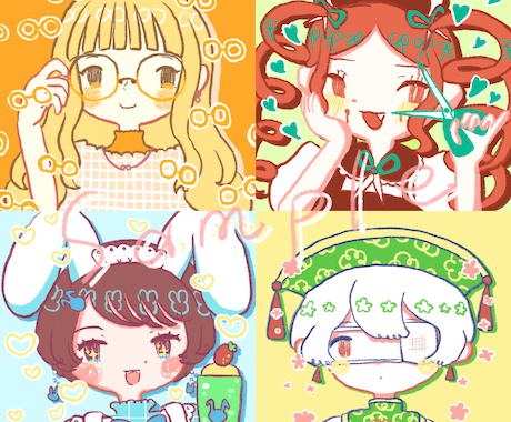 SNSに使える♡ゆるふわポップなアイコン描きます SNS、Youtube、Vtuberさんなどにおすすめ！ イメージ1