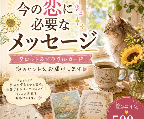 今の恋に必要なメッセージをお届けします タロットとオラクルカードから恋のヒントをお届け イメージ1