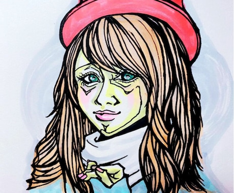 昭和レトロ切り絵風な心のこもった似顔絵描きます 私の似顔絵には愛と心だけは詰まっております！！！！！！！！！ イメージ1