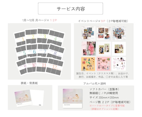 バースデーフォトブック作成します お子様の大切な写真をオリジナルのフォトブックで形にします！ イメージ2