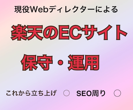 楽天の保守・運用を代行します 現役Webディレクターがお力になります！ イメージ1