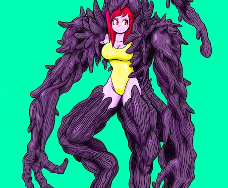 女の子モンスター描きます 女の子とモンスターの合体イラストを制作いたします イメージ1