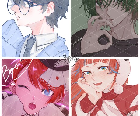 SNSアイコン/ヘッダーお描きします 多種多様な雰囲気であなただけのアイコンを制作いたします♪ イメージ2