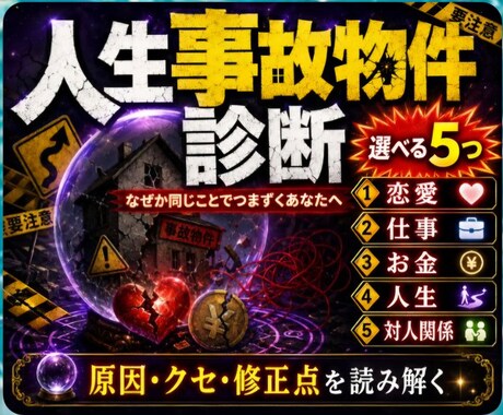 人生事故物件★診断します ★選べる5つの事故タイプを完全解説★ イメージ1