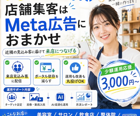 店舗専門！来店を増やすSNS広告運用代行します イメージ1