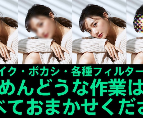 動画のモザイク、フィルター処理をお助けします めんどうな動画内の隠したい部分をフィルター加工いたします イメージ2