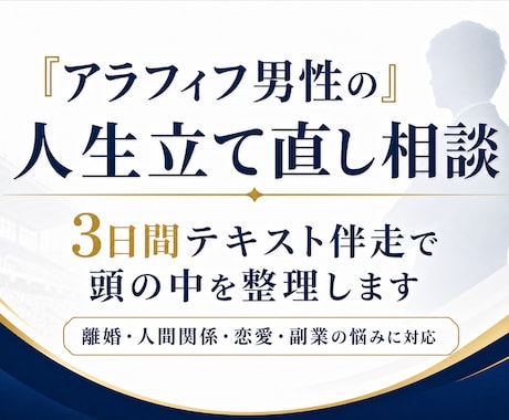 アラフィフ男性の人生立て直し相談に乗ります 3日間伴走し頭の中を整理します イメージ1