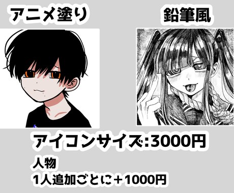 アニメ塗り(鉛筆塗り)の絵を低価格で描きます 個性のある色彩です。鉛筆のアナログ感のあるものもあります。 イメージ2