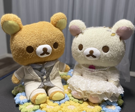 かぎ針編みでウエディングドールをつくります 実際のドレスの雰囲気に合わせ、ぬい用にドレスをお作りします♡ イメージ2