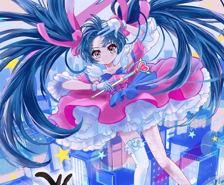 ポップで少し怪しい一枚絵描きます ポップで可愛い中に少し怪しい空気感のあるキャラを制作します イメージ2