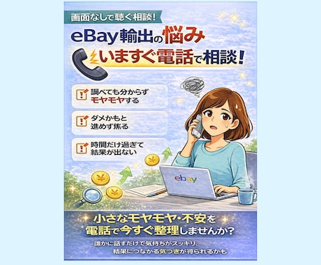 eBay輸出の不安を電話で今すぐ整理します 一人で悩む時間を、今日で終わらせませんか イメージ2