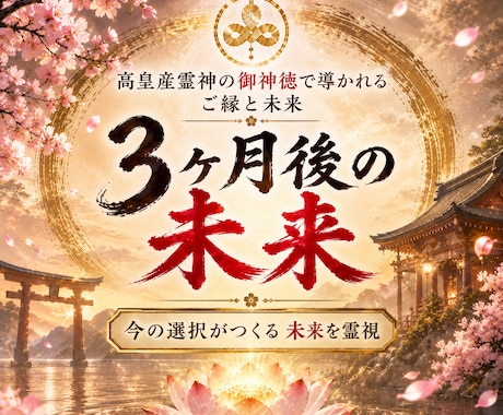 3ヶ月後の未来を霊視◆今の状況に訪れる変化を視ます 高皇産霊神の御神徳｜停滞の先に待つ転機と未来を読み解きます イメージ1