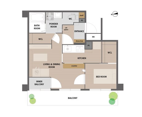 戸建・マンションの間取図を素敵に彩ります 分譲マンションのWEBサイトや広告に！イラレで間取り作成！ イメージ1