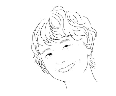 写真を元にシンプルな似顔絵を描きます 流行りの線タイプの似顔絵！汎用性も高く一度作ると万能 イメージ1
