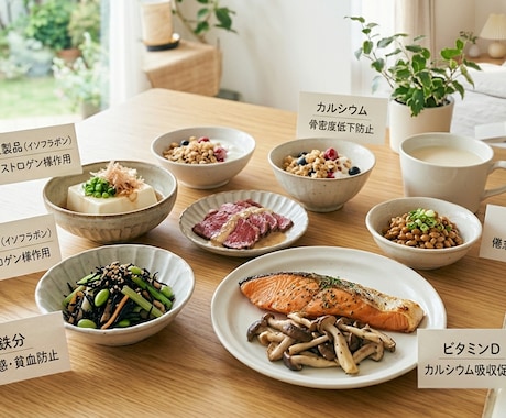 更年期症状改善メニュー作ります あなたの更年期症状は食事で改善できます。 イメージ2
