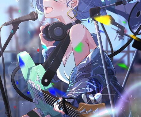 目を惹く華やかな一枚絵を描きます 光と彩度の映える世界観イラスト イメージ2