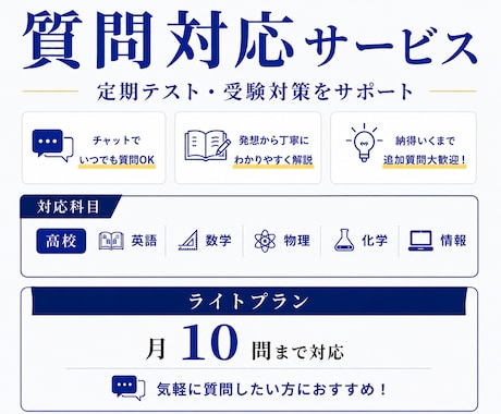 高校生・高卒生の質問にチャットでお答えします 【ライトプラン】高校生・高卒生の質問対応 イメージ1