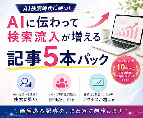 AI認知！検索流入が増える5記事パックを制作します イメージ1