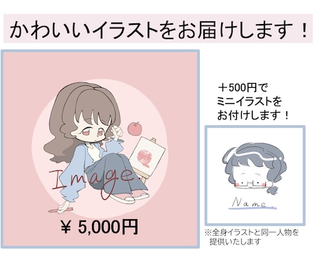 アイコンなどに使えるかわいい似顔絵を提供します イメージ1
