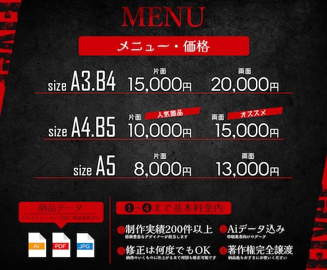 躍動感と信頼感あるチラシを作成します チラシ修正回数無制限！ココナラ高評価！安心のPRO品質！ イメージ2
