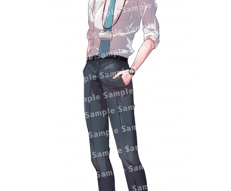 商用◎会社員の男性の立ち絵を販売します 表情差分5種類！TRPG、動画作成、SNSアイコンなどに イメージ2