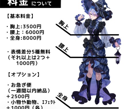 ゲーム、TRPG、配信向けの立ち絵イラスト制作ます 色彩表現を活かした、印象に残るイラストを心がけて制作してます イメージ2