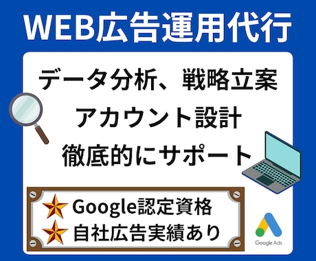 継続用：WEB・リスティング広告を運用します 手数料5％/広告戦略からアカウント設定まで全てお任せ！ イメージ2