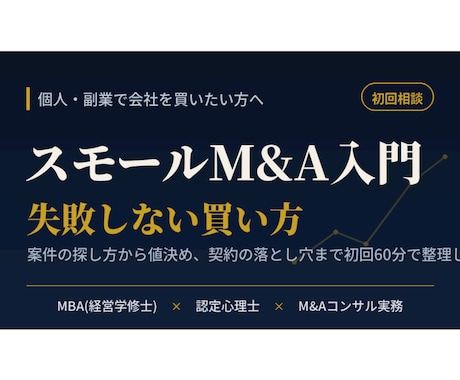 初めてのスモールM&A・会社の買い方教えます 案件の探し方から値決め・契約の落とし穴までテキストで整理 イメージ1
