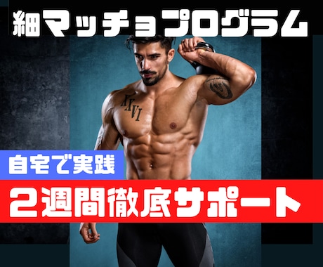 細マッチョになりたい方！2週間徹底サポートします 体脂肪を落とし筋肉をつける！自宅で実践できる最強トレを伝授！ イメージ1