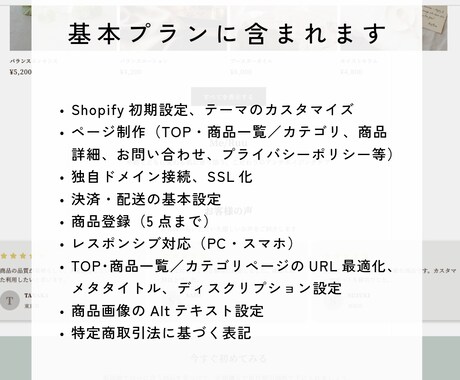 Shopifyでシンプル売れるECサイト構築します 既存テーマでコストを抑え、細部まで丁寧に設定・サポートします イメージ2