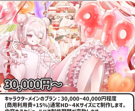 美麗なキャラクターイラスト・背景イラスト描きます 記念グッズや配信サムネイルに！プロが高品質な一枚絵を描きます イメージ2