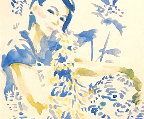 世界に一つの手描きで優しい水彩似顔絵を描きます SNS用バナーやアイコンやショップカード・名刺用イラストにも イメージ2