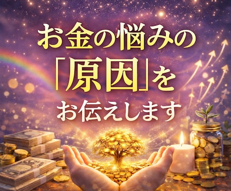 お金の悩みの原因をお伝えします 今の不安の正体と、豊かさへの入り口を見つけます イメージ1