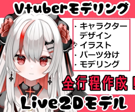 live2dモデルパーツ分けイラスト制作をします パーツ分けイラスト＋モデリング制作いたします！ イメージ1